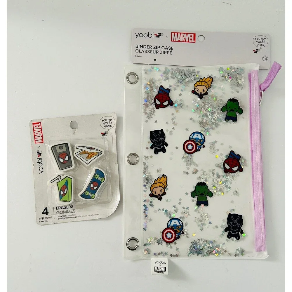 Spider-man Marvel Pencil Bag and Erasers Bundle new